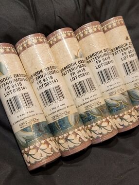 NEW Vintage Seabrook Designs Wallpaper Border FR941B Lot of 5 Rolls